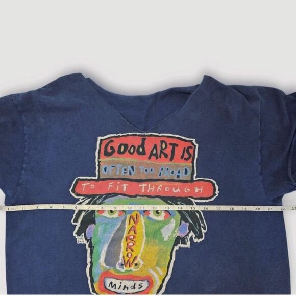 Raw Expressive Graphic T Shirt Abstract Face Art Quote Tee 90s Rare - Picture 3 of 5